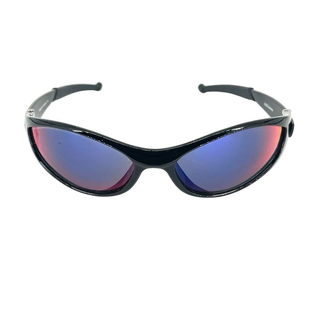 OE8 Getaway Sport Sunglasses Black Purple Mirror Wraparound Cycling Y2K